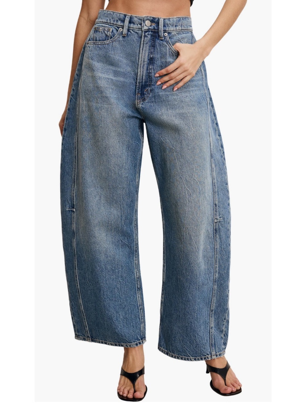 Good American 6 Extreme Super High Waist Barrel Denim Jeans